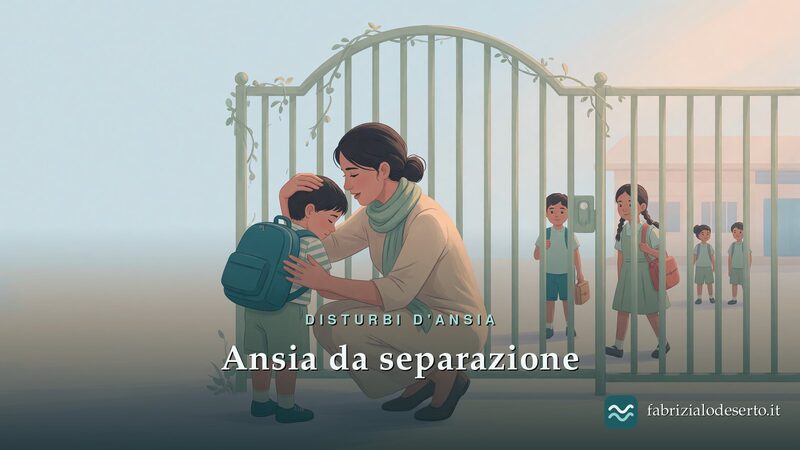 Bambino che abbraccia la mamma davanti alla scuola: l'ansia da separazione